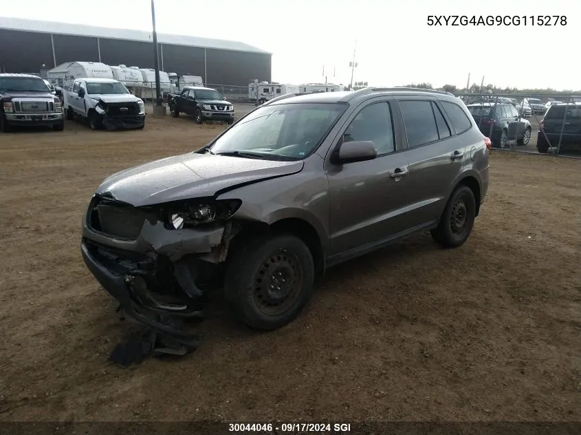 5XYZG4AG9CG115278 2012 Hyundai Santa Fe Gls