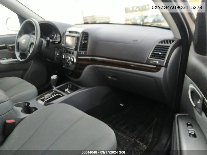 5XYZG4AG9CG115278 2012 Hyundai Santa Fe Gls