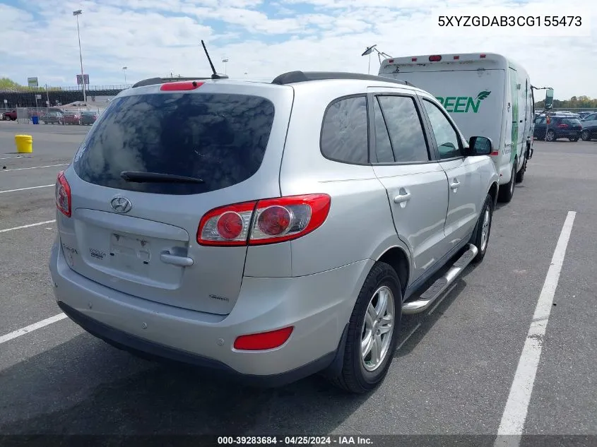 5XYZGDAB3CG155473 2012 Hyundai Santa Fe Gls