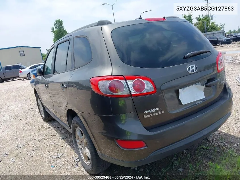 2012 Hyundai Santa Fe Gls VIN: 5XYZG3AB5CG127863 Lot: 39529465