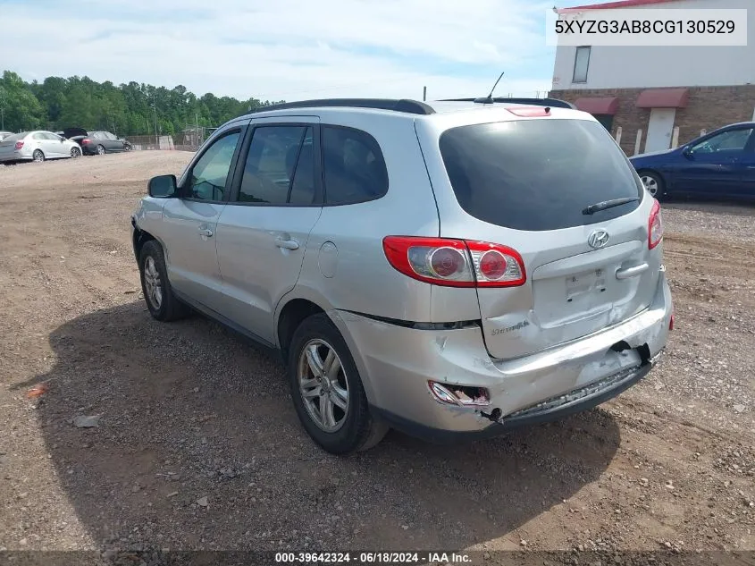 2012 Hyundai Santa Fe Gls VIN: 5XYZG3AB8CG130529 Lot: 39642324