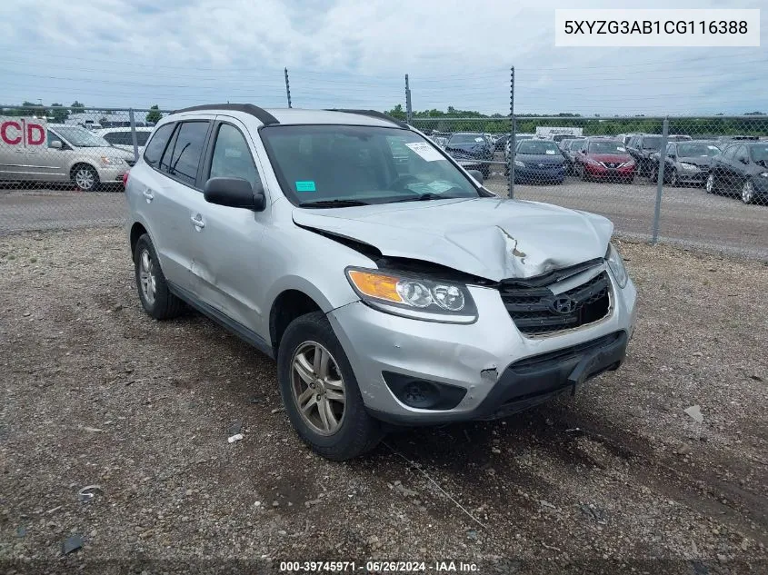 2012 Hyundai Santa Fe Gls VIN: 5XYZG3AB1CG116388 Lot: 39745971