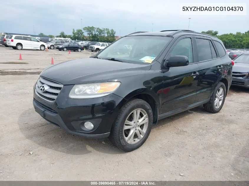 5XYZHDAG1CG104370 2012 Hyundai Santa Fe Se