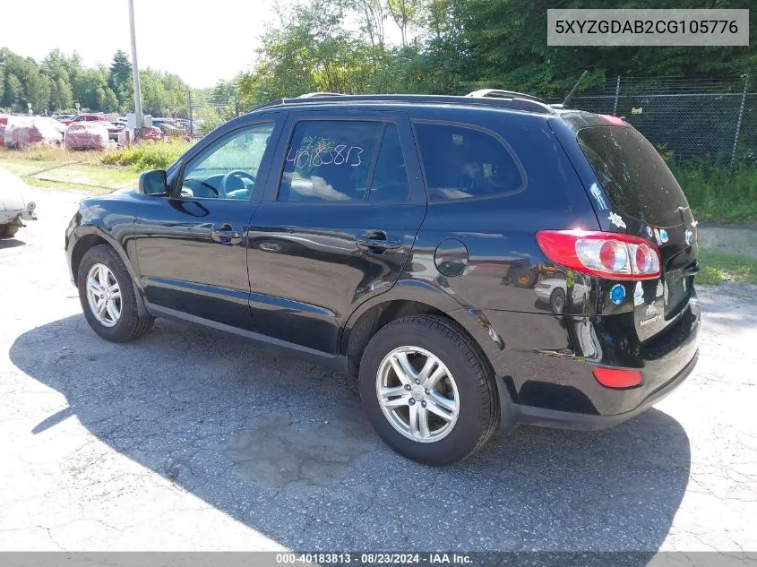 2012 Hyundai Santa Fe Gls VIN: 5XYZGDAB2CG105776 Lot: 40183813