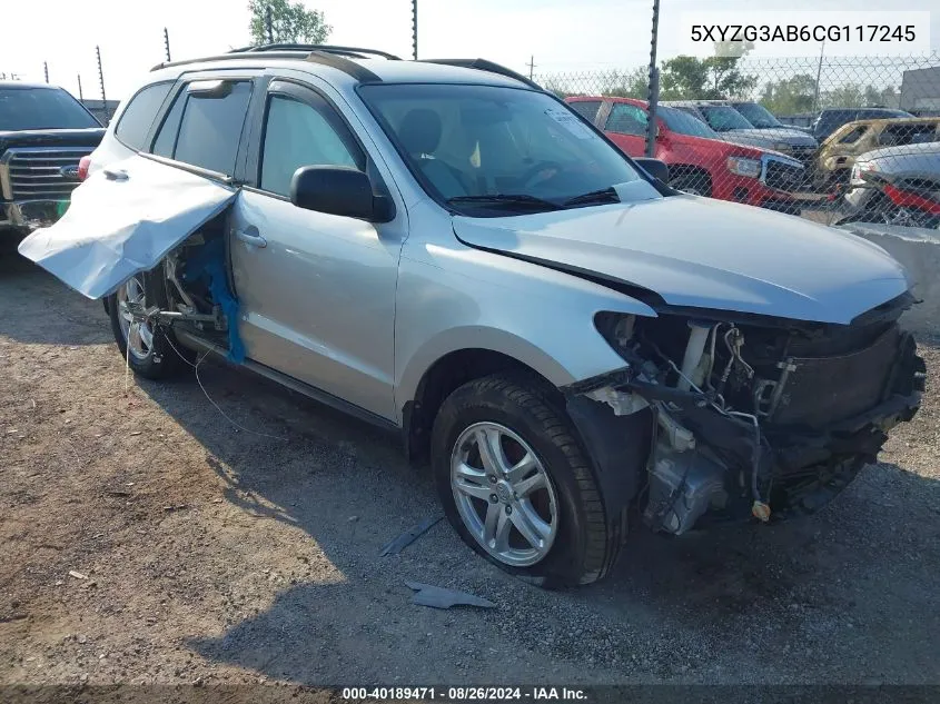 2012 Hyundai Santa Fe Gls VIN: 5XYZG3AB6CG117245 Lot: 40189471