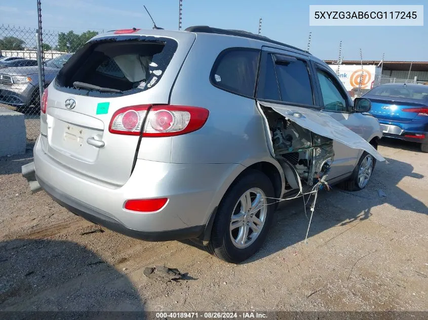 2012 Hyundai Santa Fe Gls VIN: 5XYZG3AB6CG117245 Lot: 40189471