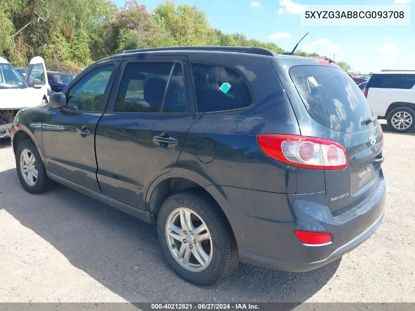 5XYZG3AB8CG093708 2012 Hyundai Santa Fe Gls