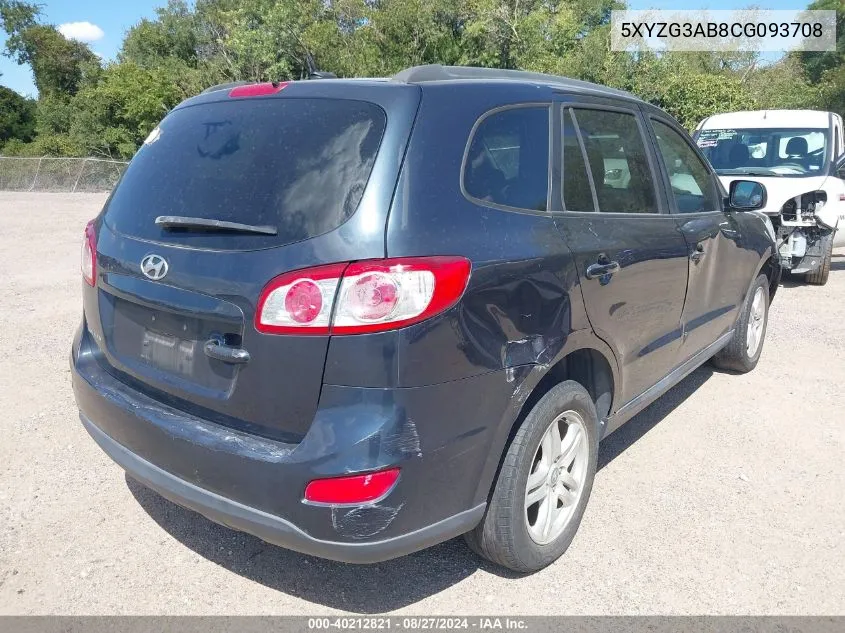 5XYZG3AB8CG093708 2012 Hyundai Santa Fe Gls