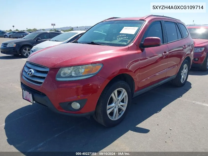 5XYZH4AGXCG109714 2012 Hyundai Santa Fe Se