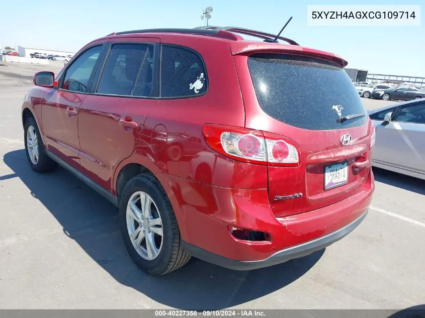 5XYZH4AGXCG109714 2012 Hyundai Santa Fe Se