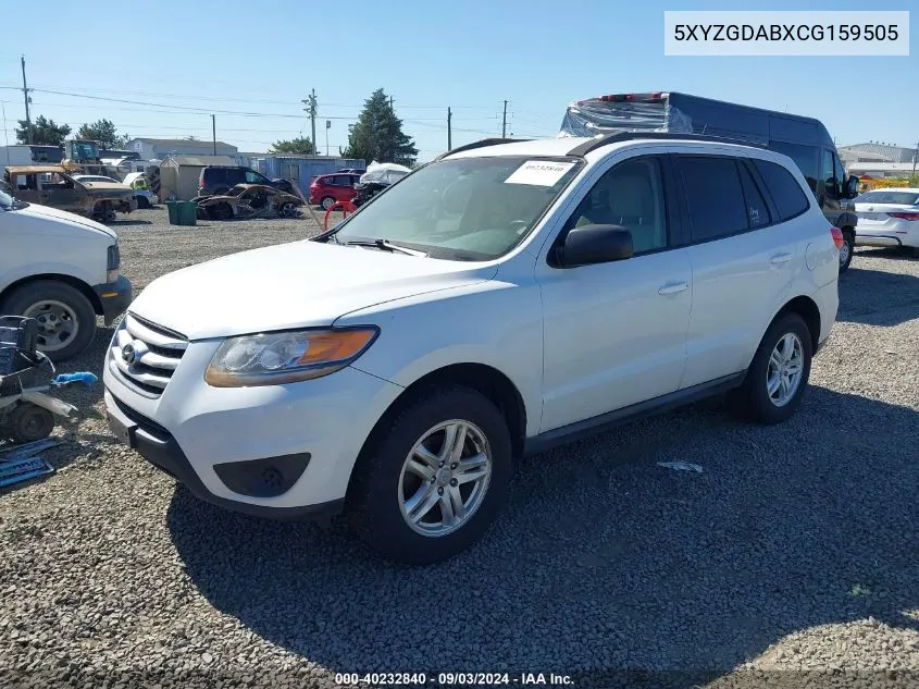 5XYZGDABXCG159505 2012 Hyundai Santa Fe Gls