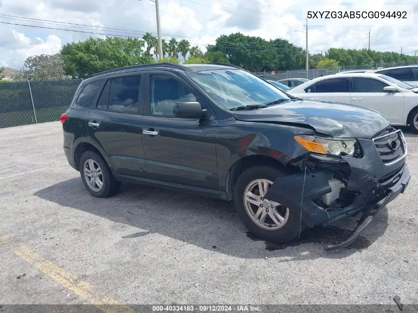 2012 Hyundai Santa Fe Gls VIN: 5XYZG3AB5CG094492 Lot: 40334163