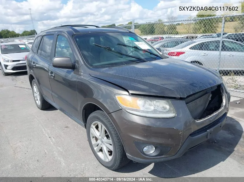 5XYZKDAG4CG117602 2012 Hyundai Santa Fe Limited