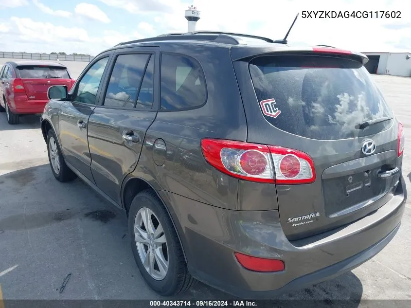 5XYZKDAG4CG117602 2012 Hyundai Santa Fe Limited