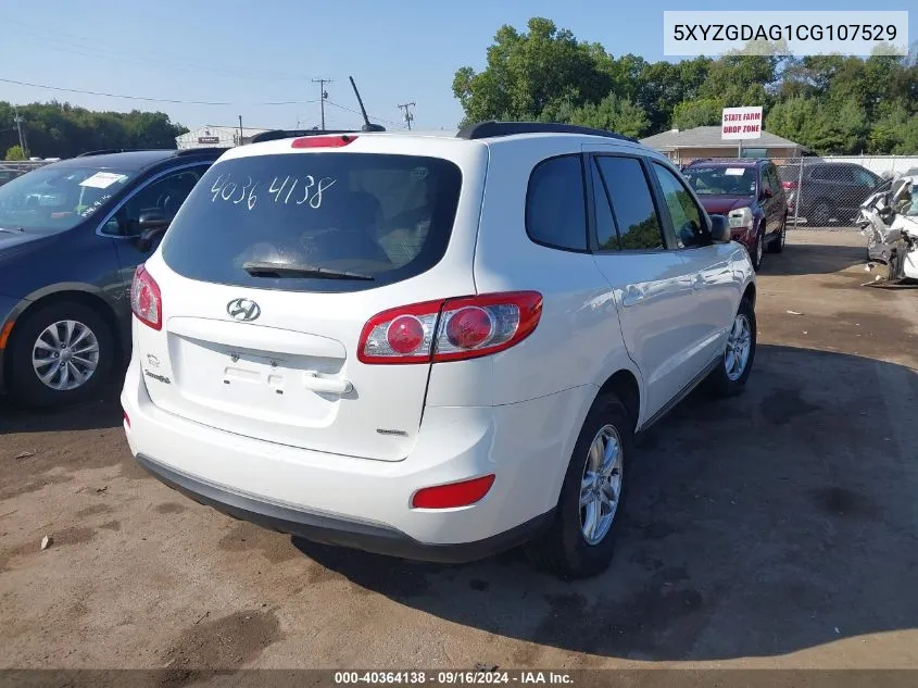 2012 Hyundai Santa Fe Gls V6 VIN: 5XYZGDAG1CG107529 Lot: 40364138