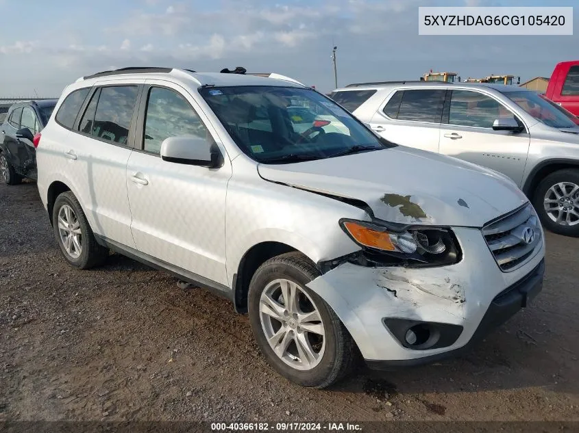 5XYZHDAG6CG105420 2012 Hyundai Santa Fe Se