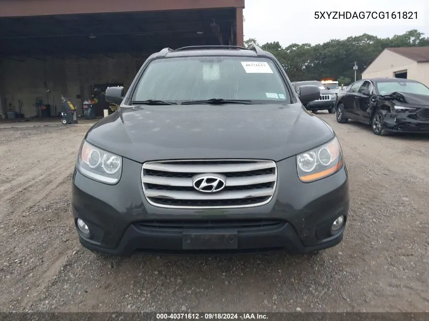 2012 Hyundai Santa Fe Se VIN: 5XYZHDAG7CG161821 Lot: 40371612