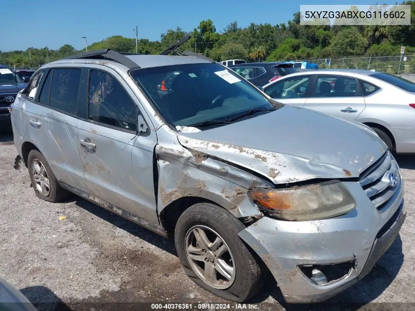 2012 Hyundai Santa Fe Gls VIN: 5XYZG3ABXCG116602 Lot: 40376361