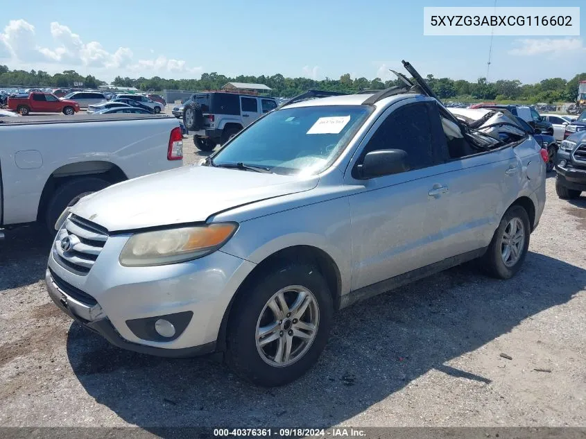 2012 Hyundai Santa Fe Gls VIN: 5XYZG3ABXCG116602 Lot: 40376361