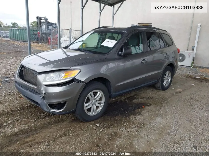 2012 Hyundai Santa Fe Gls VIN: 5XYZG3AB0CG103888 Lot: 40377633