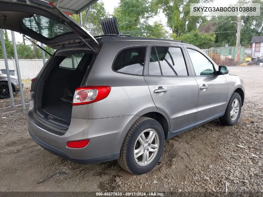 2012 Hyundai Santa Fe Gls VIN: 5XYZG3AB0CG103888 Lot: 40377633