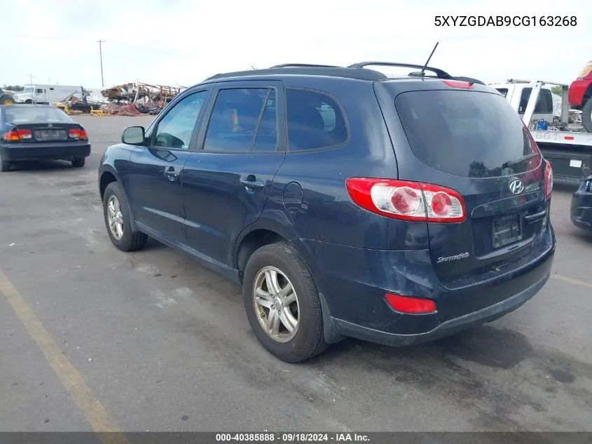 2012 Hyundai Santa Fe Gls VIN: 5XYZGDAB9CG163268 Lot: 40385888