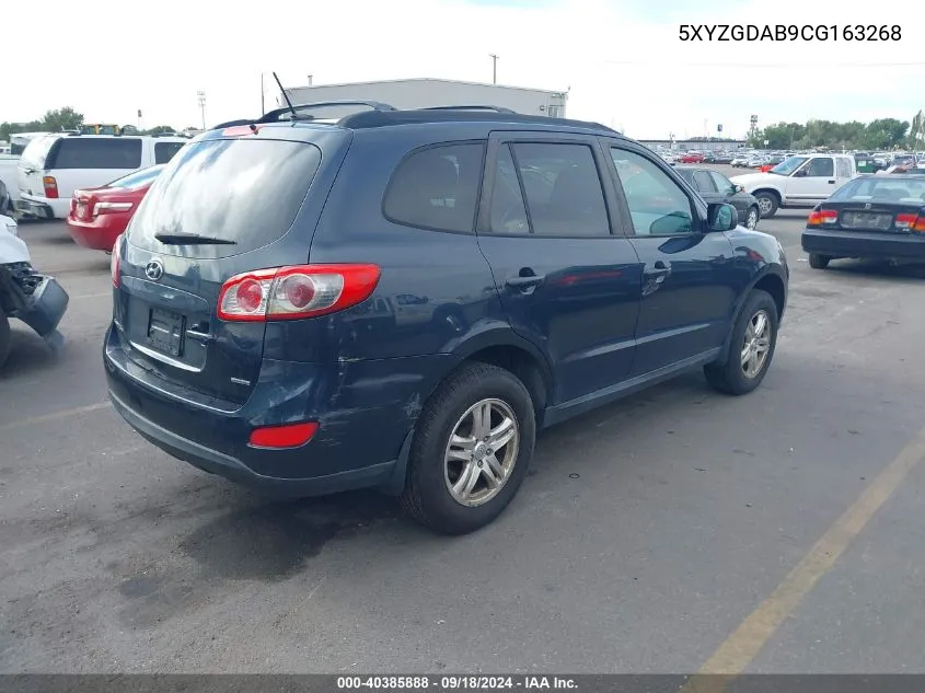 2012 Hyundai Santa Fe Gls VIN: 5XYZGDAB9CG163268 Lot: 40385888