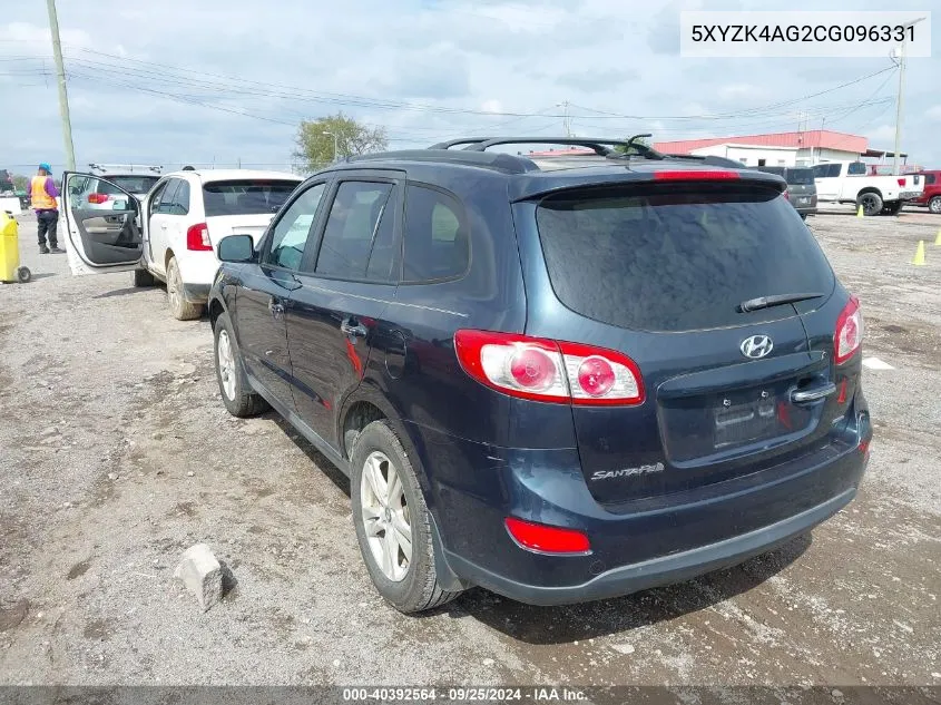 2012 Hyundai Santa Fe Limited V6 VIN: 5XYZK4AG2CG096331 Lot: 40392564