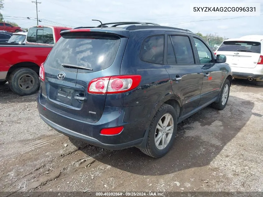 2012 Hyundai Santa Fe Limited V6 VIN: 5XYZK4AG2CG096331 Lot: 40392564