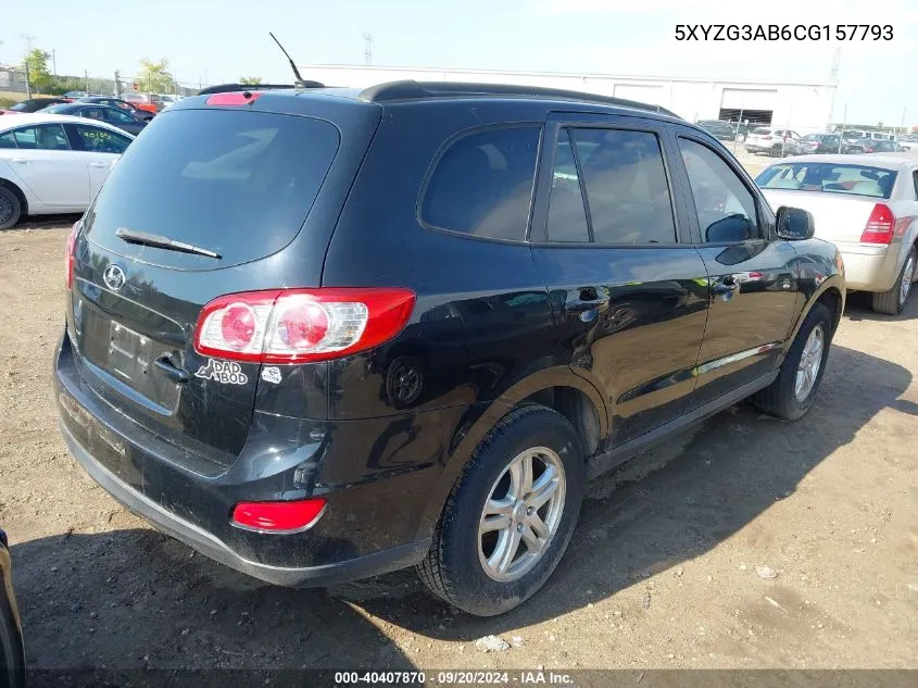 2012 Hyundai Santa Fe Gls VIN: 5XYZG3AB6CG157793 Lot: 40407870