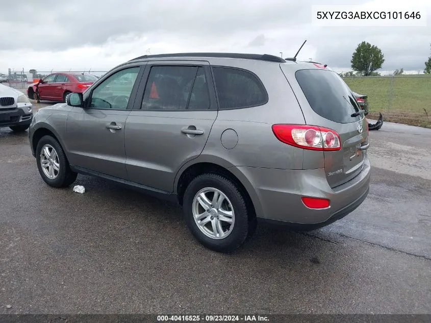 2012 Hyundai Santa Fe Gls VIN: 5XYZG3ABXCG101646 Lot: 40416525