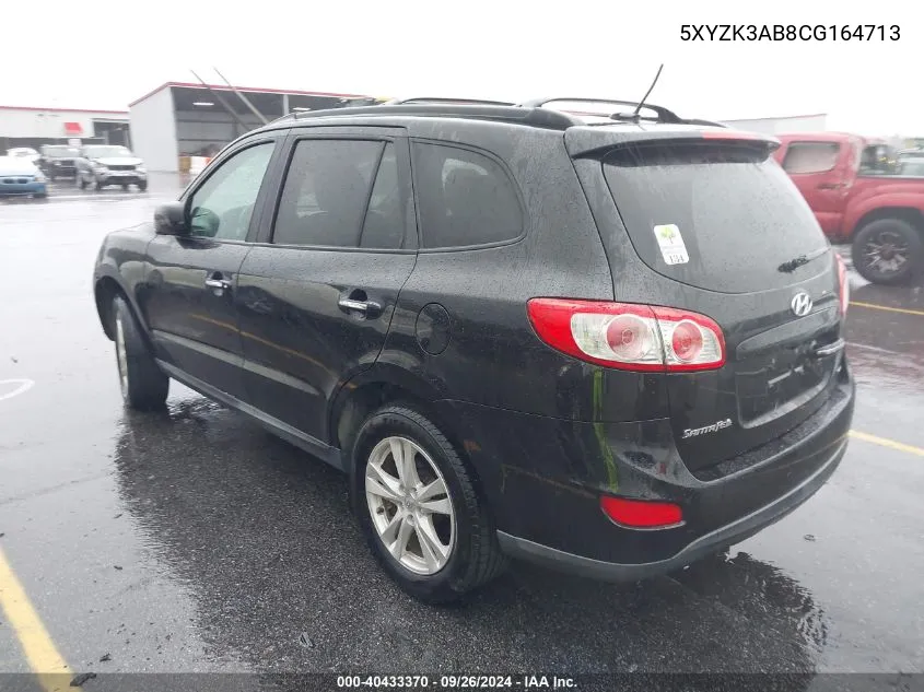 2012 Hyundai Santa Fe Limited VIN: 5XYZK3AB8CG164713 Lot: 40433370