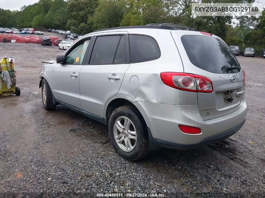 5XYZG3AB8CG129168 2012 Hyundai Santa Fe Gls