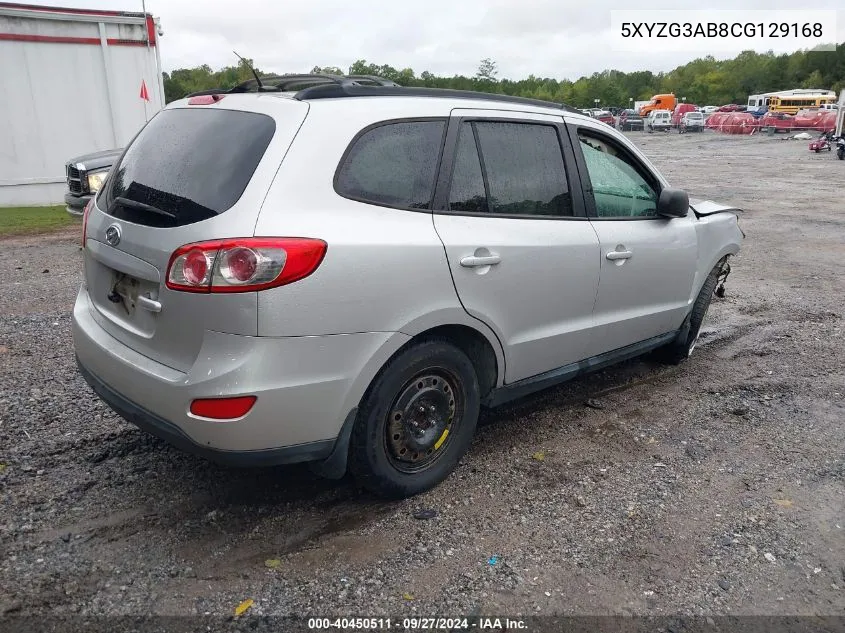 2012 Hyundai Santa Fe Gls VIN: 5XYZG3AB8CG129168 Lot: 40450511