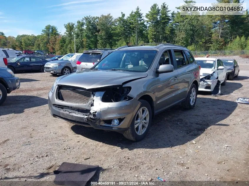 5XYZHDAG8CG104687 2012 Hyundai Santa Fe Se