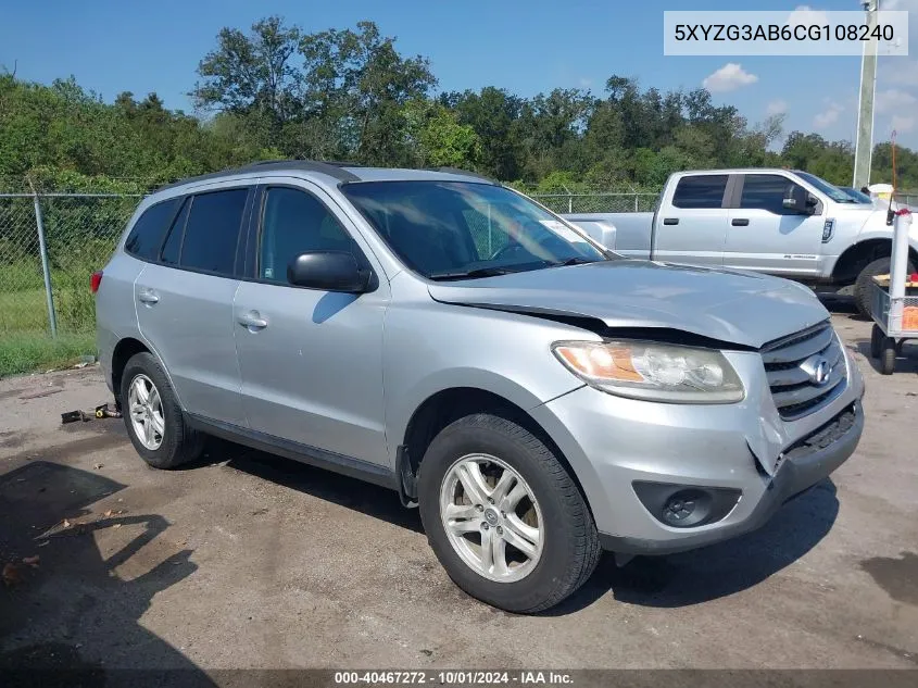 2012 Hyundai Santa Fe Gls VIN: 5XYZG3AB6CG108240 Lot: 40467272