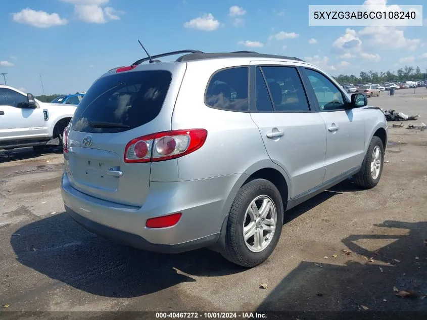 2012 Hyundai Santa Fe Gls VIN: 5XYZG3AB6CG108240 Lot: 40467272