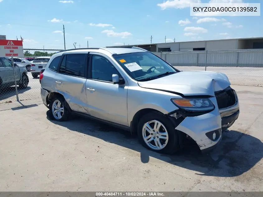 2012 Hyundai Santa Fe Gl 3.5 VIN: 5XYZGDAG0CG139582 Lot: 40484711