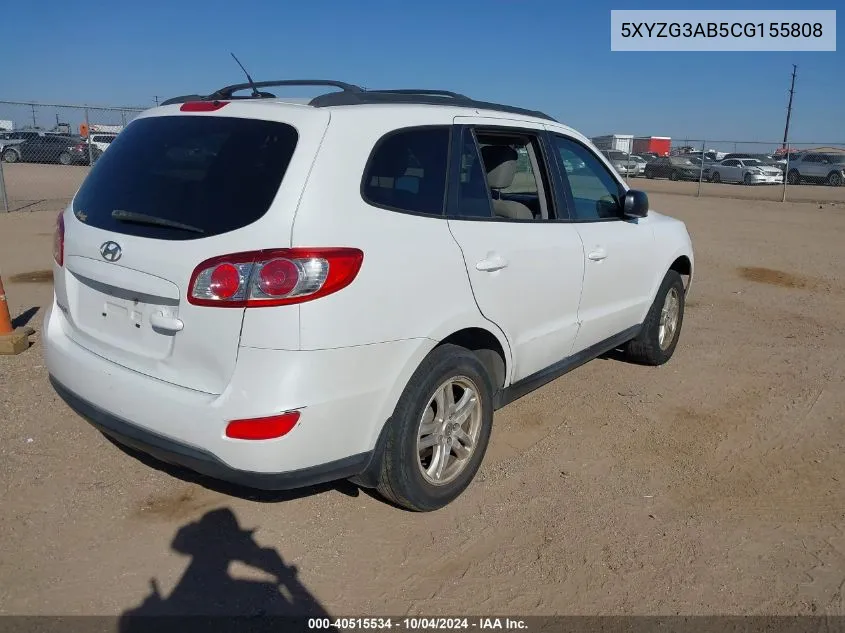 2012 Hyundai Santa Fe Gls VIN: 5XYZG3AB5CG155808 Lot: 40515534