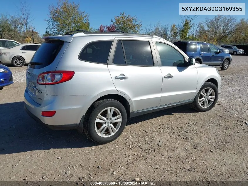 2012 Hyundai Santa Fe Limited V6 VIN: 5XYZKDAG9CG169355 Lot: 40573860