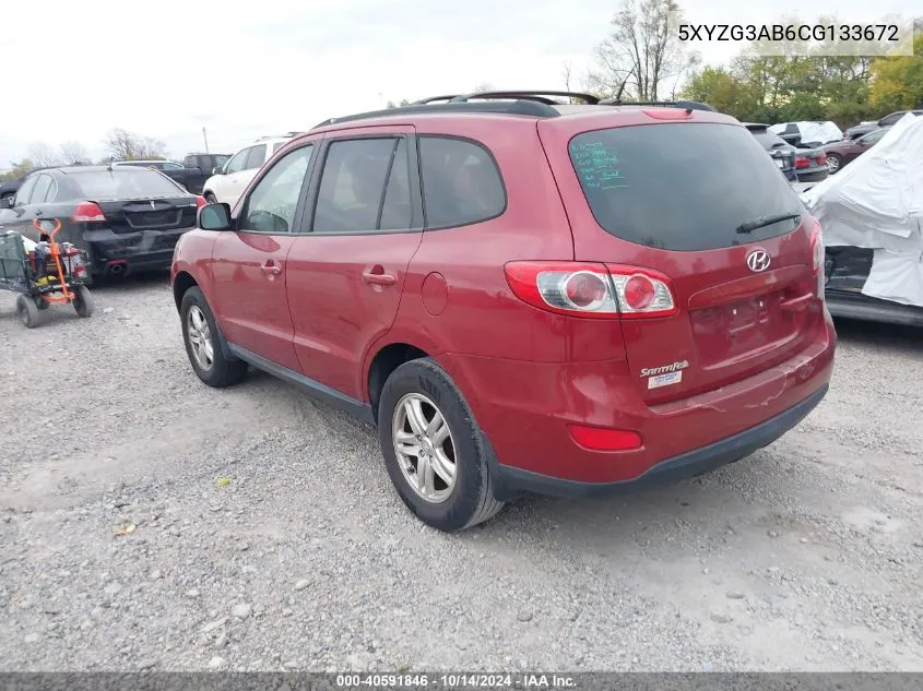 2012 Hyundai Santa Fe Gls VIN: 5XYZG3AB6CG133672 Lot: 40591846