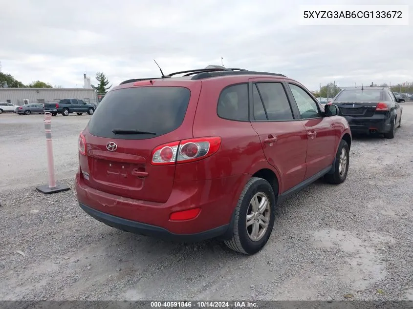 2012 Hyundai Santa Fe Gls VIN: 5XYZG3AB6CG133672 Lot: 40591846