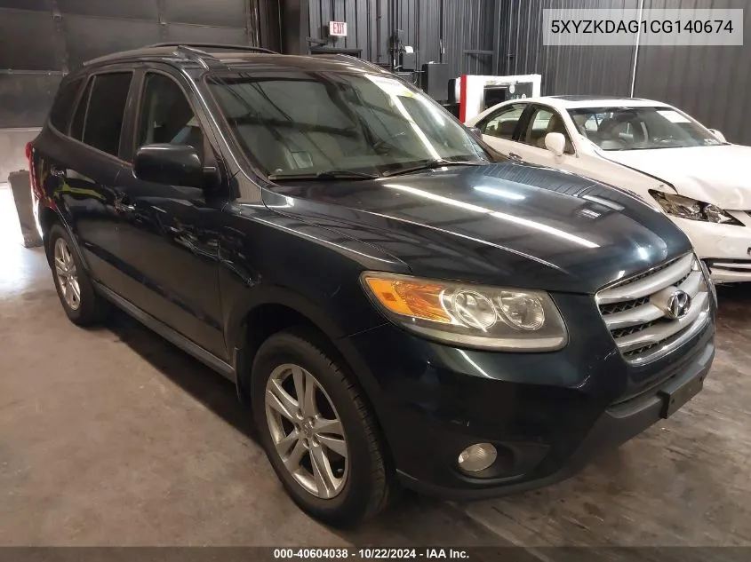 2012 Hyundai Santa Fe Limited V6 VIN: 5XYZKDAG1CG140674 Lot: 40604038