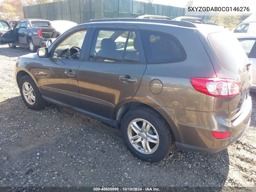 2012 Hyundai Santa Fe Gls VIN: 5XYZGDAB0CG146276 Lot: 40608999