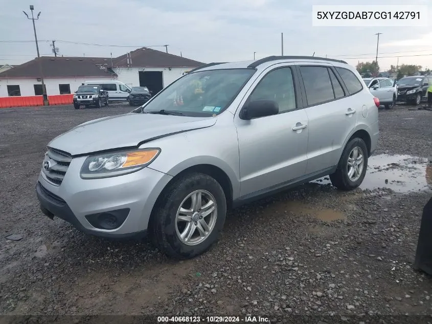 2012 Hyundai Santa Fe Gls VIN: 5XYZGDAB7CG142791 Lot: 40668123