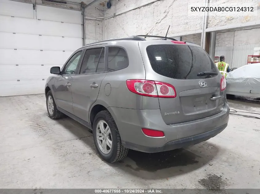 2012 Hyundai Santa Fe Gls VIN: 5XYZGDAB0CG124312 Lot: 40677555