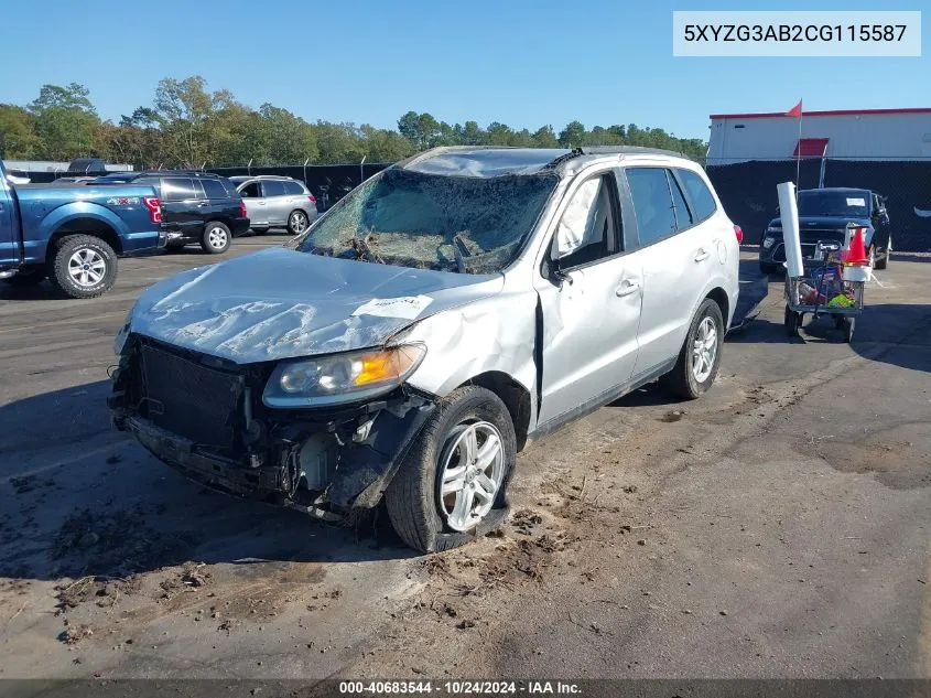 2012 Hyundai Santa Fe Gls VIN: 5XYZG3AB2CG115587 Lot: 40683544