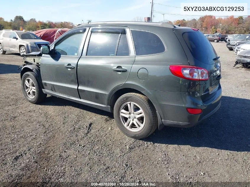 2012 Hyundai Santa Fe Gls VIN: 5XYZG3ABXCG129253 Lot: 40702008