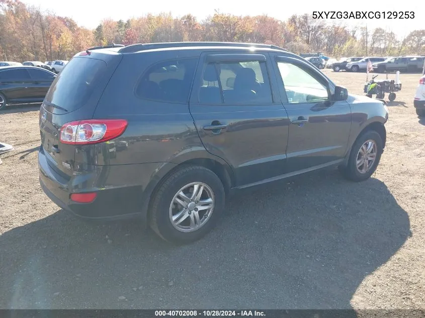 2012 Hyundai Santa Fe Gls VIN: 5XYZG3ABXCG129253 Lot: 40702008