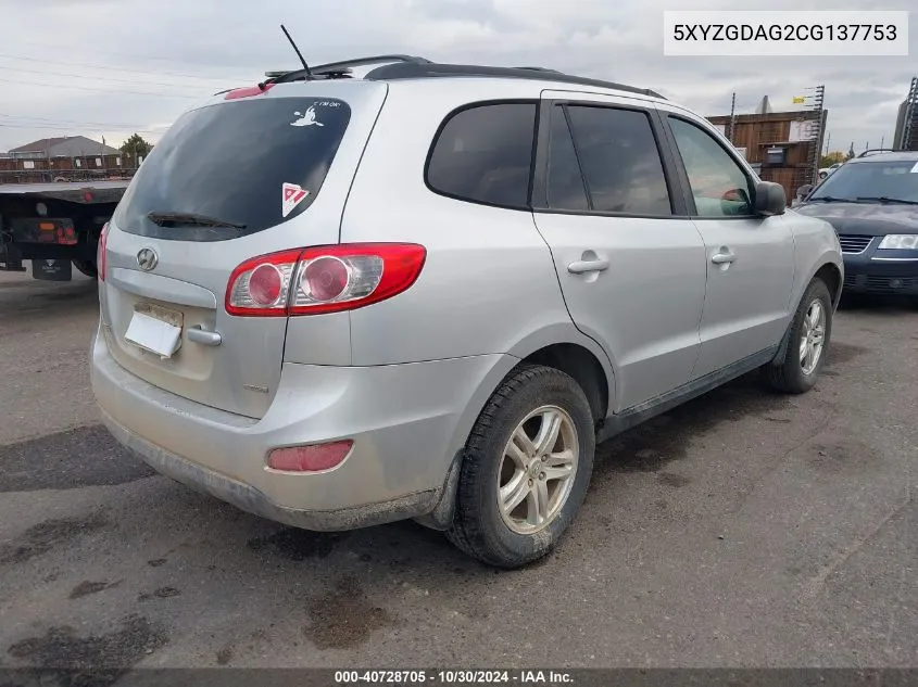 5XYZGDAG2CG137753 2012 Hyundai Santa Fe Gls V6